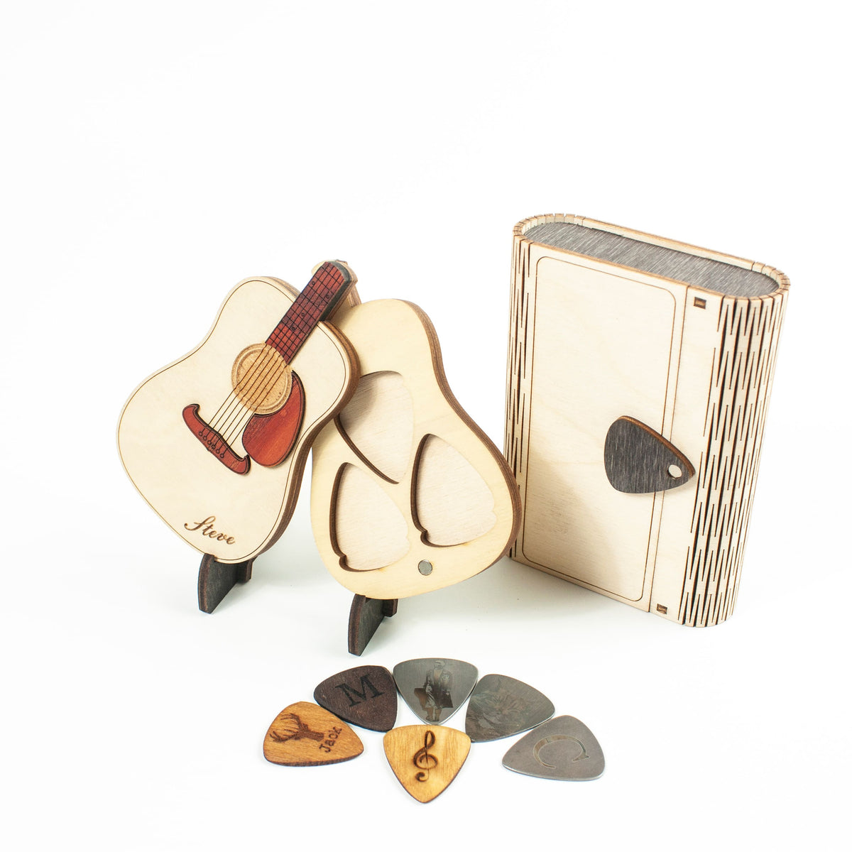 Fender Acoustic Guitar-Shaped Box For Picks (White)