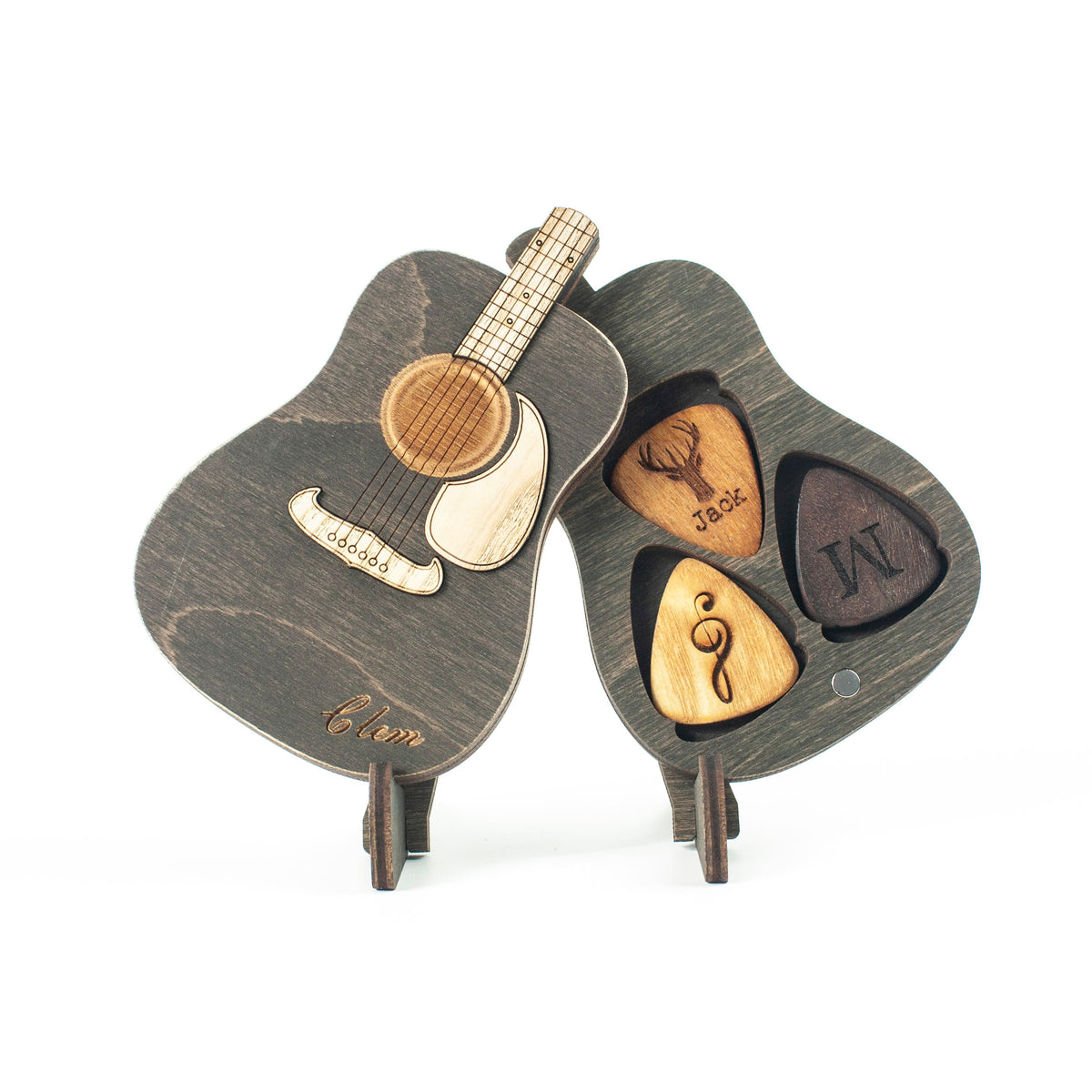 Fender Acoustic Guitar-Shaped Box For Picks (Grey)