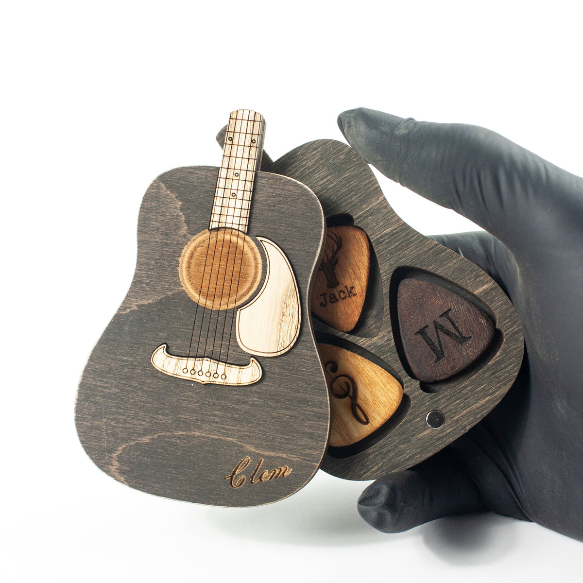 Fender Acoustic Guitar-Shaped Box For Picks (Grey)