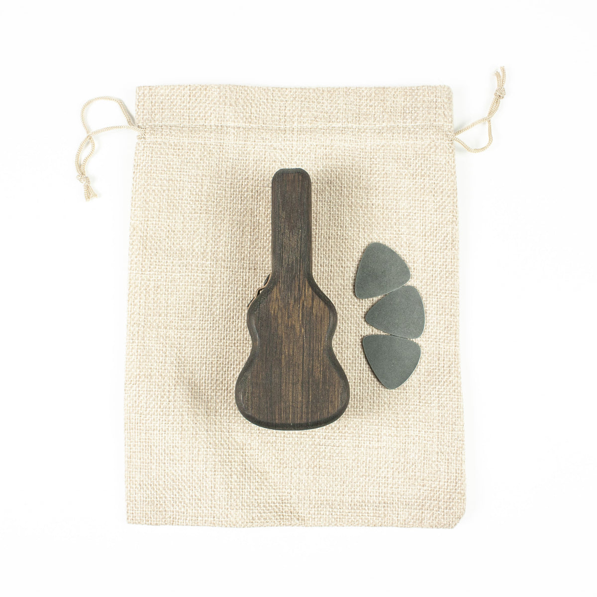 #pack_Guitar + gift pouch + 3 steel picks