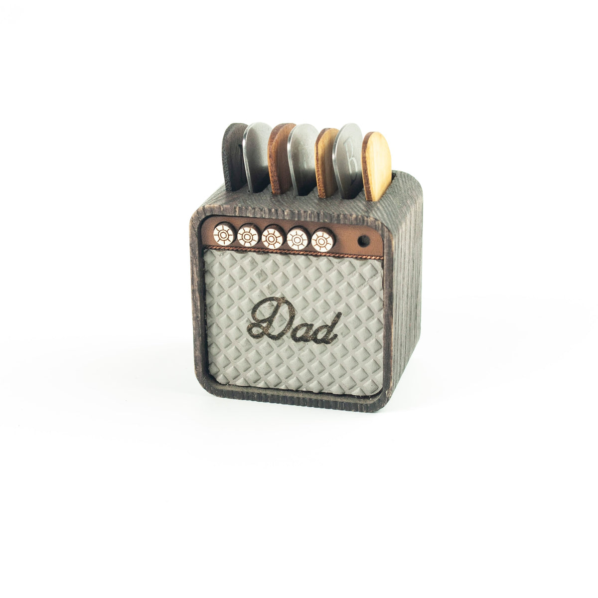 Pure Wood Patifon-Shaped Stand For Picks (Gray)