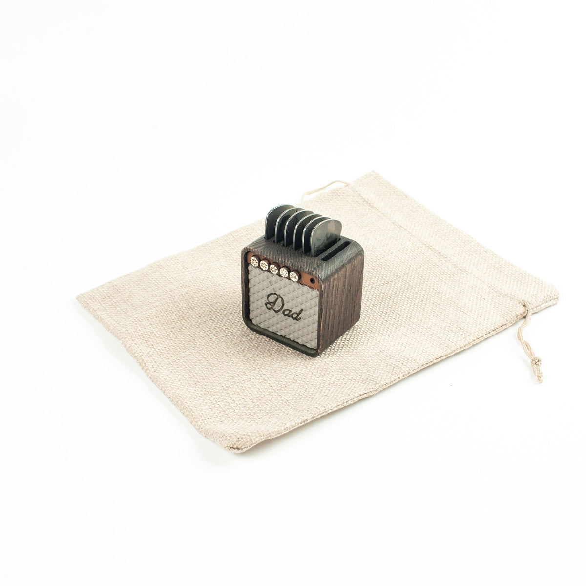 Pure Wood Patifon-Shaped Stand For Picks (Gray)